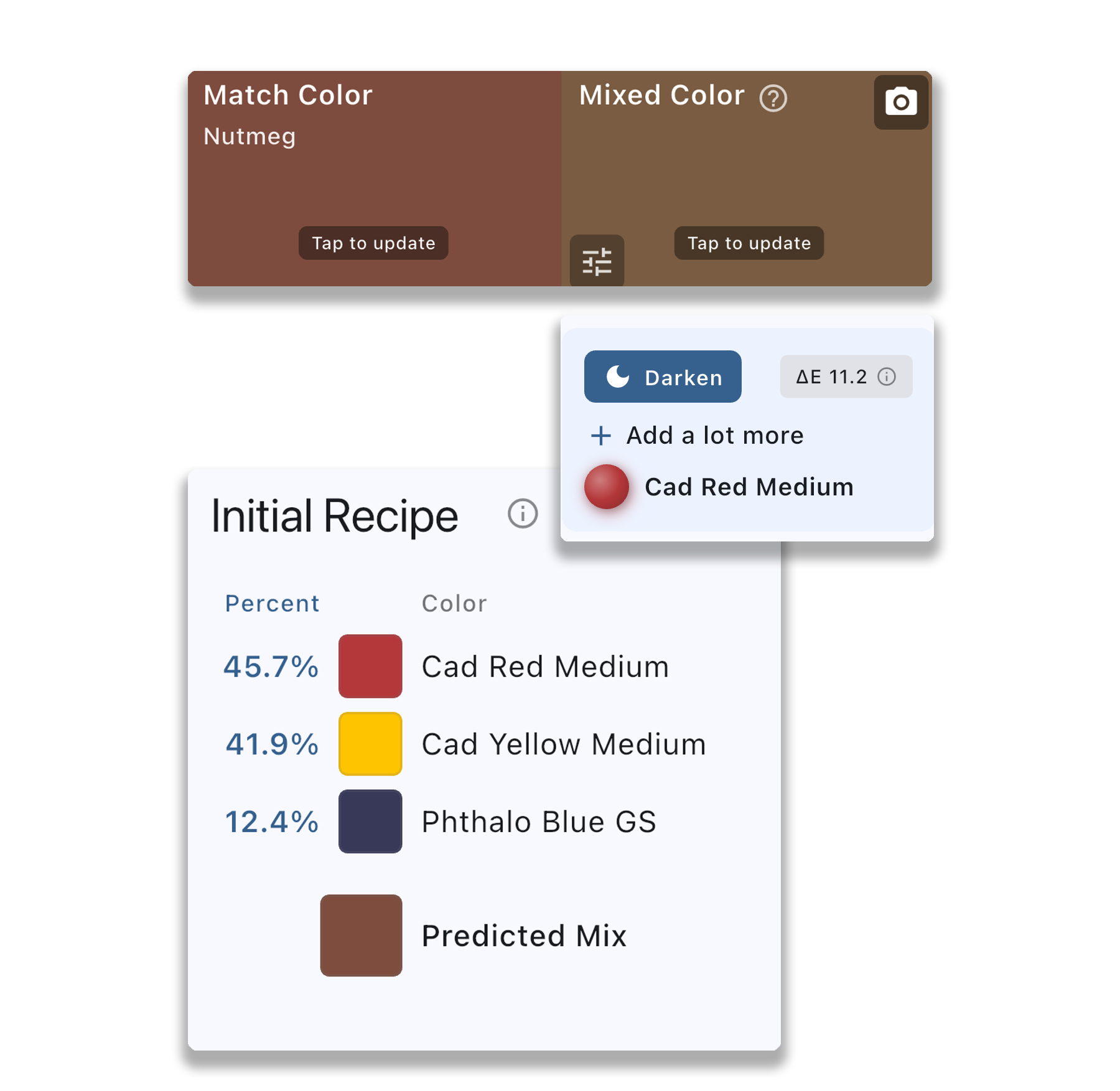 Paint mixing guidance with real-time feedback